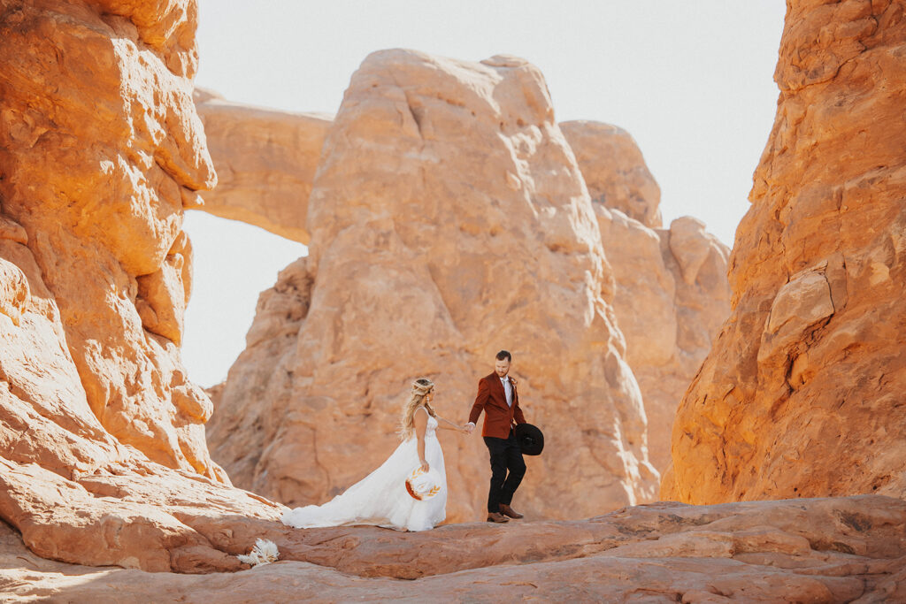 Couple Eloping in Arches National Park